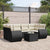 7 Piece Garden Sofa Set with Cushions Black Poly Rattan