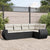 5 Piece Garden Sofa Set with Cushions Black Poly Rattan