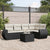 6 Piece Garden Sofa Set with Cushions Black Poly Rattan