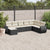 8 Piece Garden Sofa Set with Cushions Black Poly Rattan