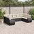 9 Piece Garden Sofa Set with Cushions Black Poly Rattan