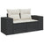 3 Piece Garden Sofa Set with Cushions Black Poly Rattan