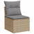 3 Piece Garden Sofa Set with Cushions Beige Poly Rattan