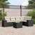 6 Piece Garden Sofa Set with Cushions Black Poly Rattan