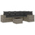 6 Piece Garden Sofa Set with Cushions Grey Poly Rattan