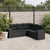 5 Piece Garden Sofa Set with Cushions Black Poly Rattan