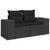 7 Piece Garden Sofa Set with Cushions Black Poly Rattan