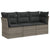 3 Piece Garden Sofa Set with Cushions Grey Poly Rattan