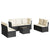 8 Piece Garden Sofa Set with Cushions Black Poly Rattan