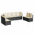 8 Piece Garden Sofa Set with Cushions Black Poly Rattan