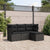 4 Piece Garden Sofa Set with Cushions Black Poly Rattan