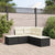 5 Piece Garden Sofa Set with Cushions Black Poly Rattan