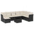 9 Piece Garden Sofa Set with Cushions Black Poly Rattan