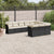 10 Piece Garden Sofa Set with Cushions Black Poly Rattan