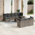 11 Piece Garden Sofa Set with Cushions Grey Poly Rattan