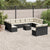 13 Piece Garden Sofa Set with Cushions Black Poly Rattan