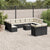 13 Piece Garden Sofa Set with Cushions Black Poly Rattan