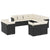 11 Piece Garden Sofa Set with Cushions Black Poly Rattan