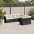 8 Piece Garden Sofa Set with Cushions Black Poly Rattan