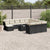 13 Piece Garden Sofa Set with Cushions Black Poly Rattan