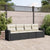 4 Piece Garden Sofa Set with Cushions Black Poly Rattan