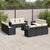 13 Piece Garden Sofa Set with Cushions Black Poly Rattan