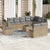 11 Piece Garden Sofa Set with Cushions Beige Poly Rattan