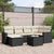 7 Piece Garden Sofa Set with Cushions Black Poly Rattan