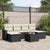 7 Piece Garden Sofa Set with Cushions Black Poly Rattan