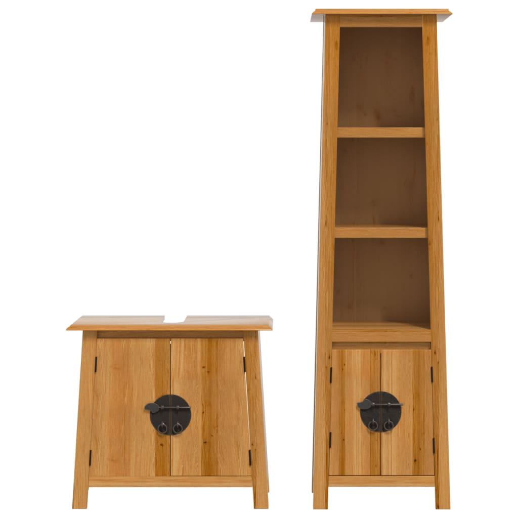 2 Piece Bathroom Furniture Set Solid Wood Pine