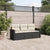 3 Piece Garden Sofa Set with Cushions Black Poly Rattan