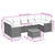 8 Piece Garden Sofa Set with Cushions Black Poly Rattan