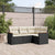 4 Piece Garden Sofa Set with Cushions Black Poly Rattan