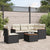 6 Piece Garden Sofa Set with Cushions Black Poly Rattan