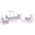 5 Piece Garden Sofa Set with Cushions Grey Poly Rattan