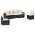 6 Piece Garden Sofa Set with Cushions Black Poly Rattan