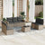 8 Piece Garden Sofa Set with Cushions Grey Poly Rattan