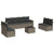 9 Piece Garden Sofa Set with Cushions Grey Poly Rattan