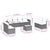 9 Piece Garden Sofa Set with Cushions Grey Poly Rattan
