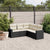 5 Piece Garden Sofa Set with Cushions Black Poly Rattan