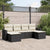 6 Piece Garden Sofa Set with Cushions Black Poly Rattan