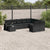 10 Piece Garden Sofa Set with Cushions Black Poly Rattan
