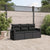 3 Piece Garden Sofa Set with Cushions Black Poly Rattan