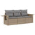 3 Piece Garden Sofa Set with Cushions Beige Poly Rattan