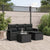 4 Piece Garden Sofa Set with Cushions Black Poly Rattan