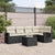 6 Piece Garden Sofa Set with Cushions Black Poly Rattan