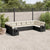 10 Piece Garden Sofa Set with Cushions Black Poly Rattan