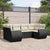 6 Piece Garden Sofa Set with Cushions Black Poly Rattan