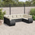 9 Piece Garden Sofa Set with Cushions Black Poly Rattan