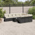 11 Piece Garden Sofa Set with Cushions Black Poly Rattan